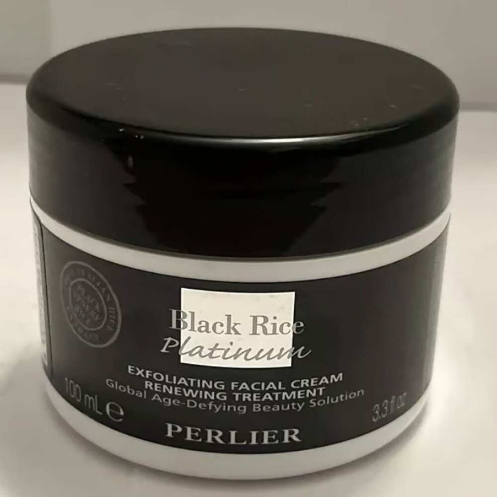 Perlier Black Rice Platinum Exfoliating Facial Cream Renewing 3.3oz  NEW SEALED